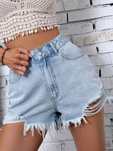 Raw Hem Denim Shorts OutfitFlow